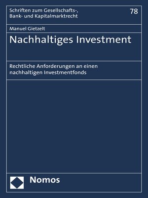 cover image of Nachhaltiges Investment